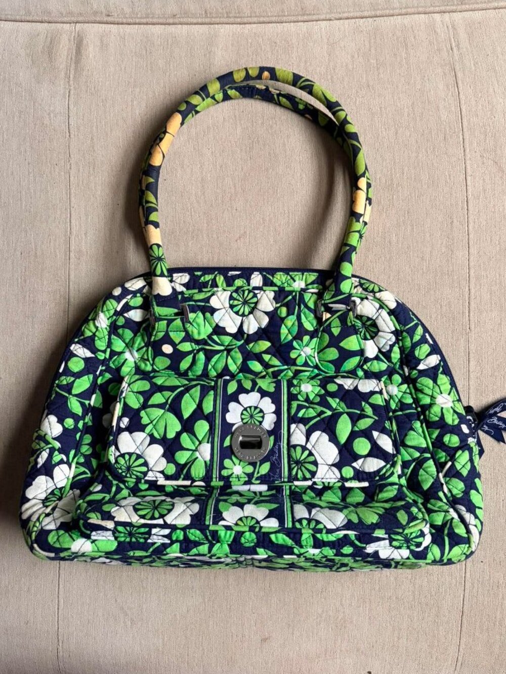 Vera Bradley Eloise Satchel Handbag – Happy Snails Print | Retired Pattern